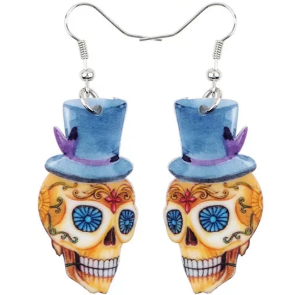 Halloween Day Of The Dead Dangle Earrings